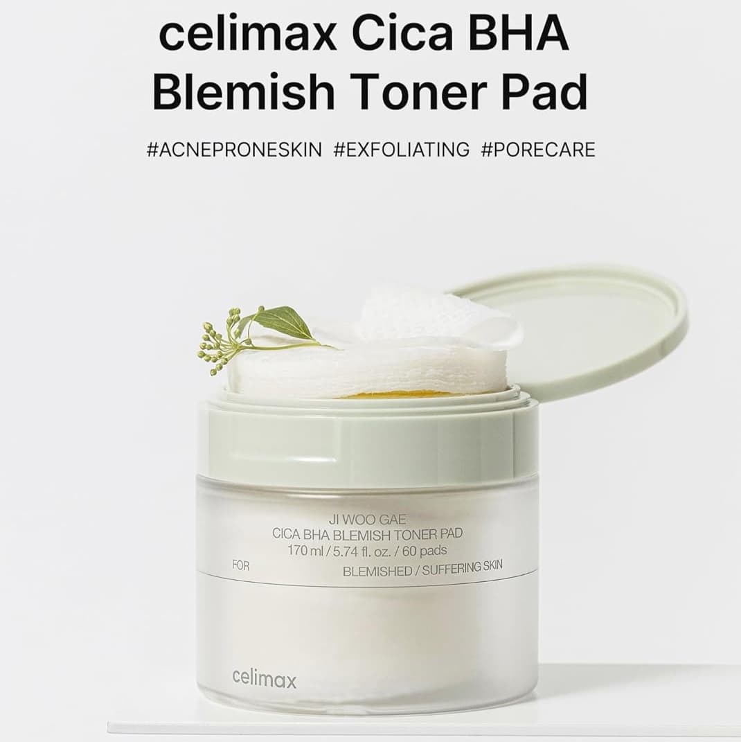 CELIMAX Ji Woo Gae Cica BHA Blemish Toner Pad 60pcs - BelluBeauty