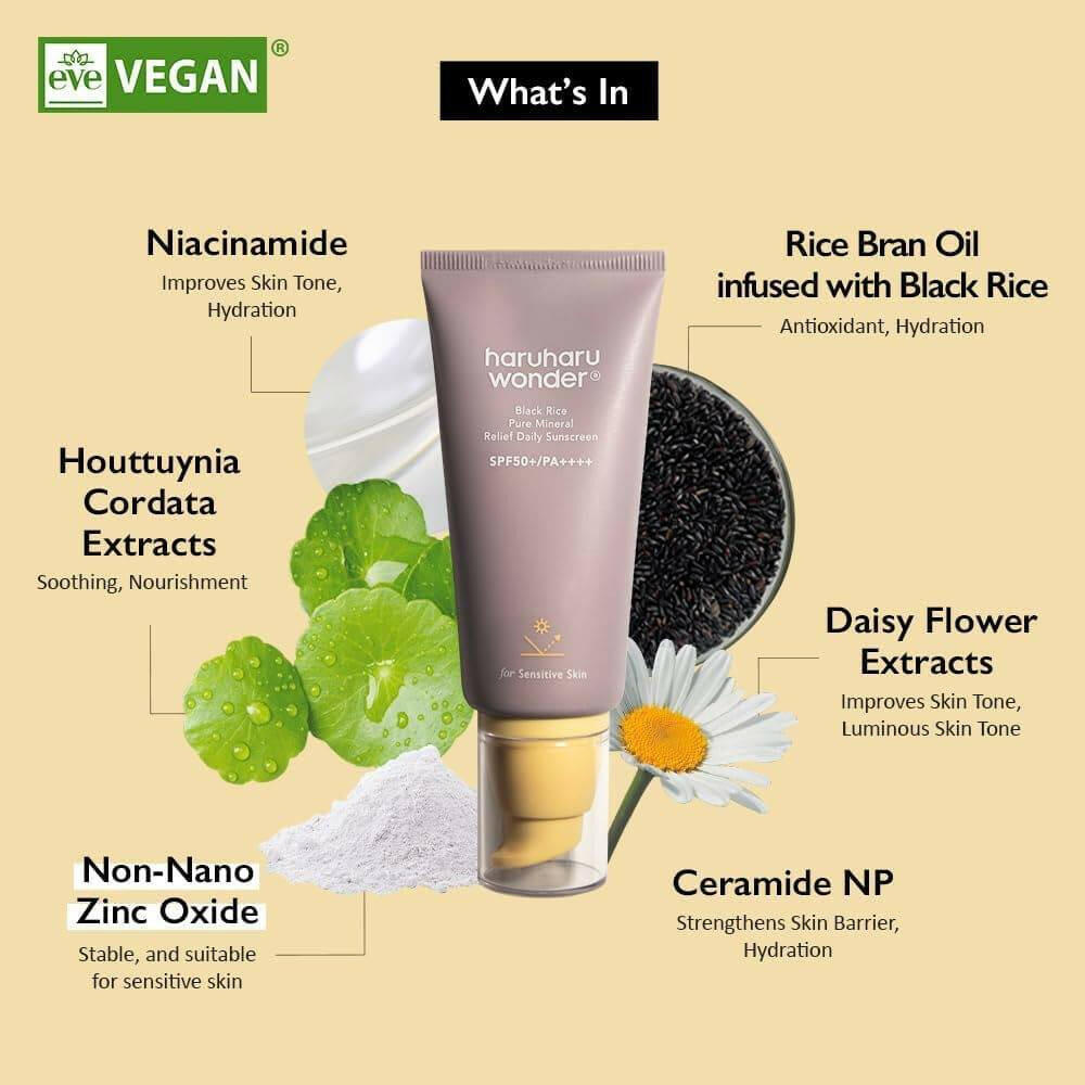 HARUHARU WONDER Black Rice Pure Mineral Relief Daily Sunscreen 50ml - bellubeauty