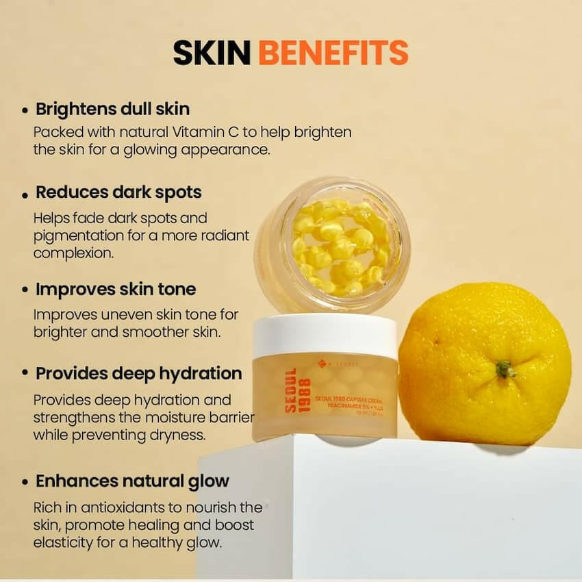 KSECRET Seoul 1988 Capsule Cream Niacinamide 5% + Yuja 50ml - bellubeauty