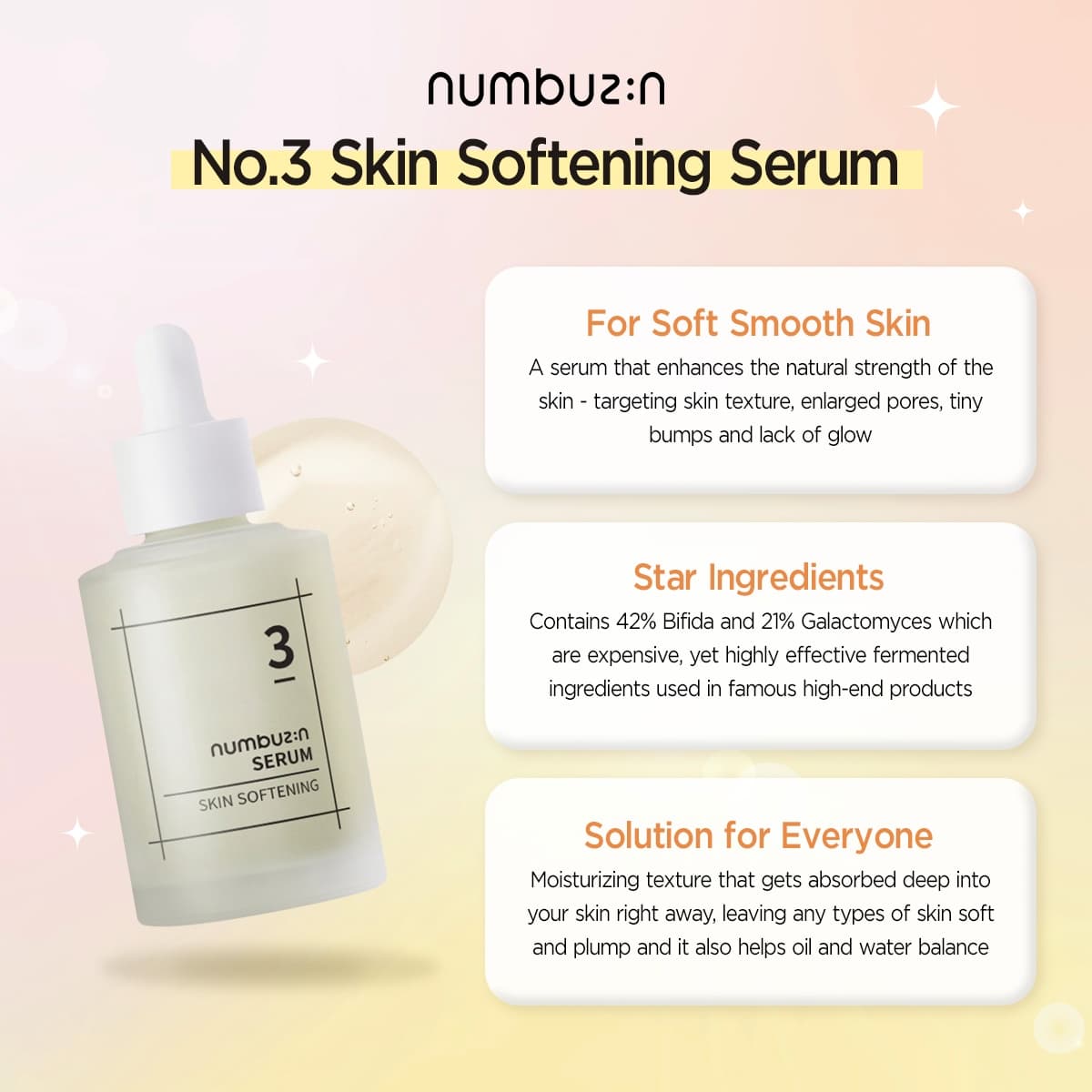 NUMBUZIN No.3 Skin Softening Serum 50ml - BelluBeauty