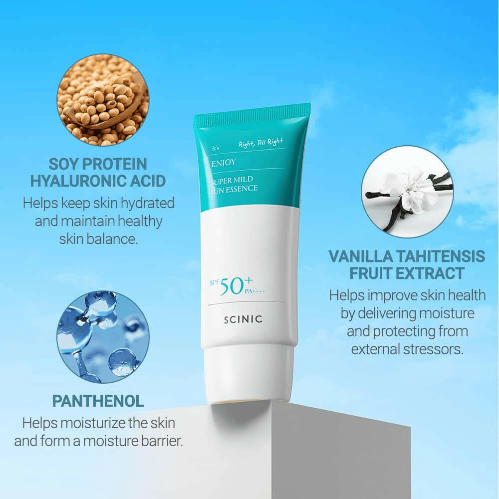 SCINIC Enjoy Super Mild Sun Essence 50ml SPF50+ - bellubeauty