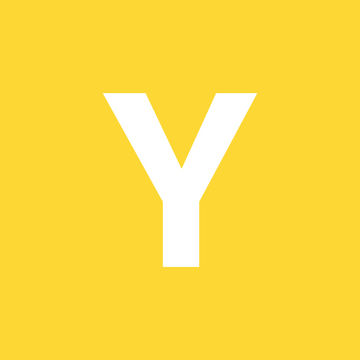 White letter 'Y' on a yellow background