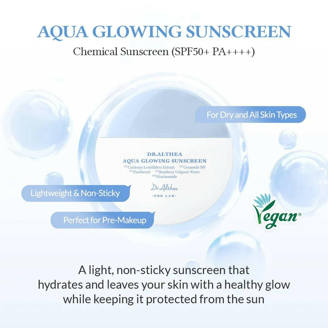 DR. ALTHEA Aqua Glowing Sunscreen 45ml SPF50+ - bellubeauty