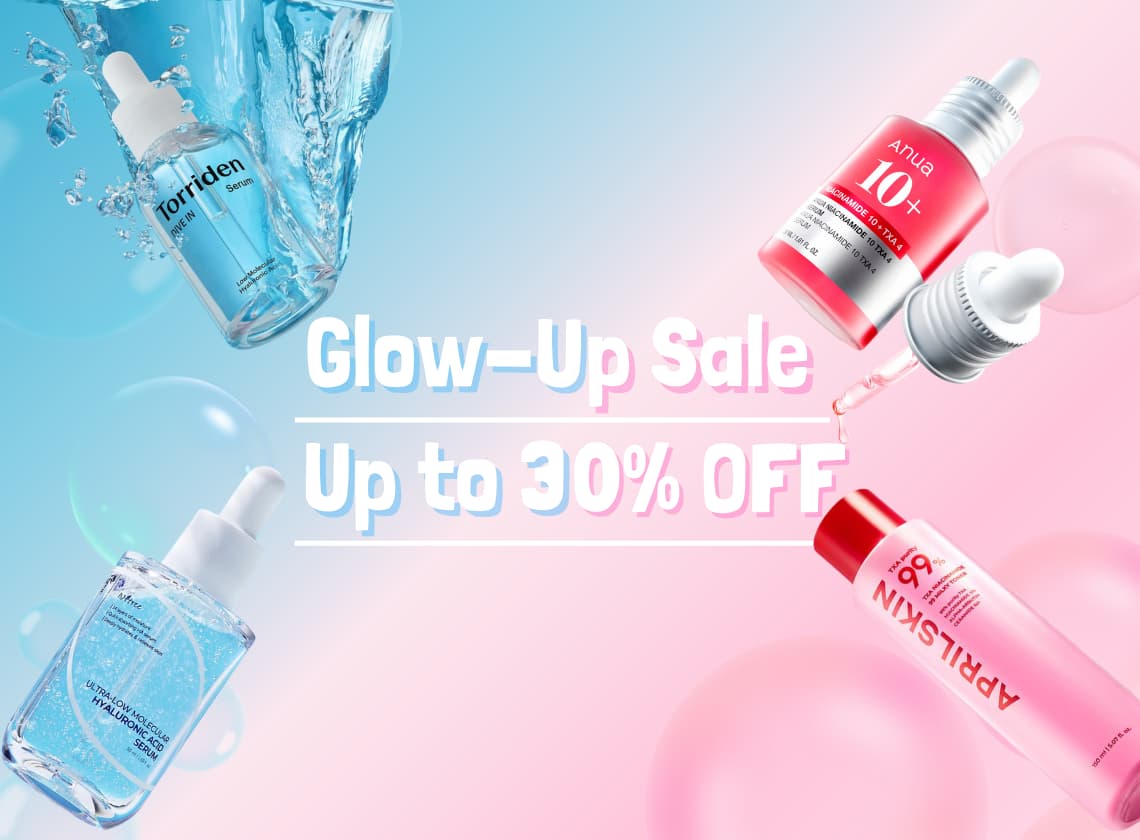 glow up sale 30% discount banner