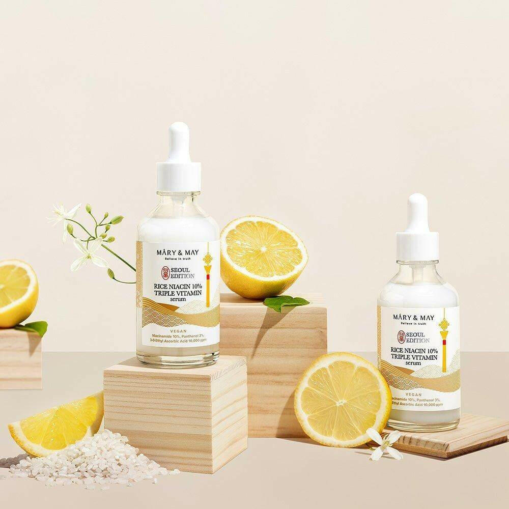 MARY&MAY Rice Niacin 10% Triple Vitamin Serum 80ml - bellubeauty
