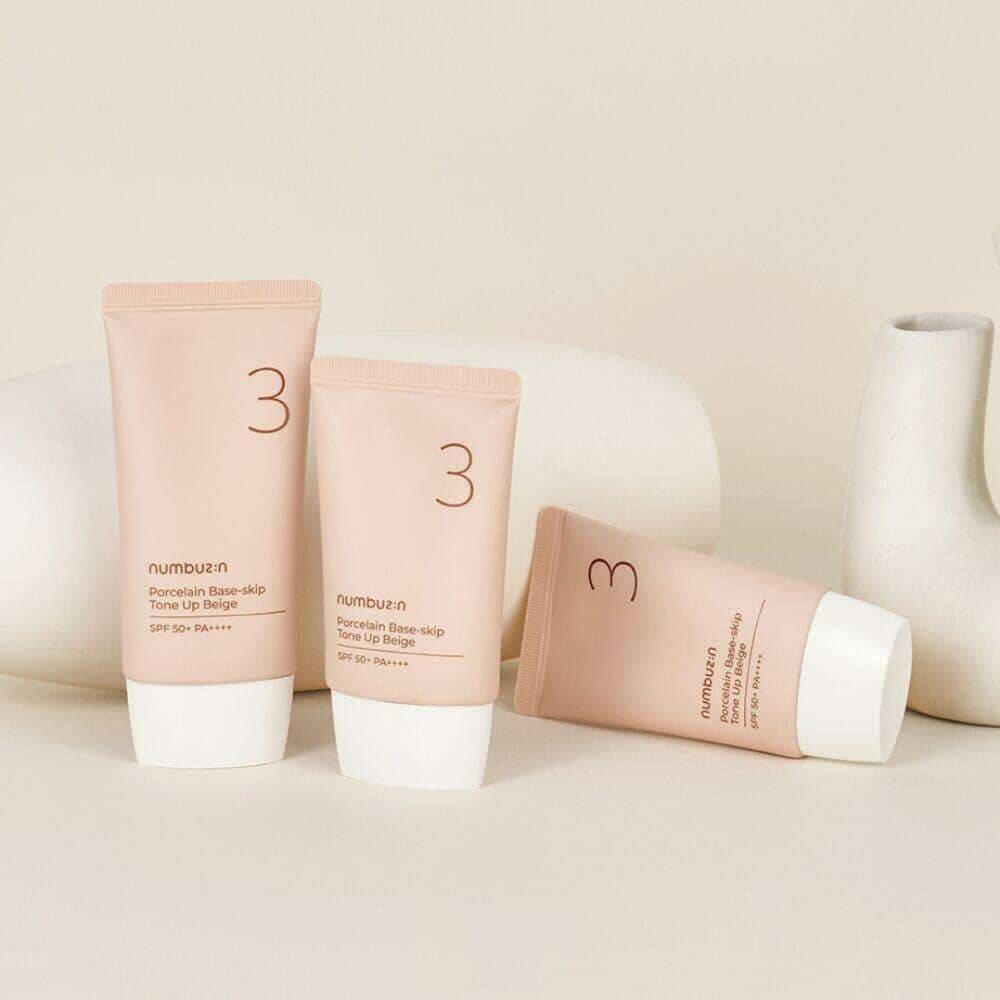 NUMBUZIN No.3 Porcelain Base-Skip Tone Up Beige 50ml SPF50+ - bellubeauty