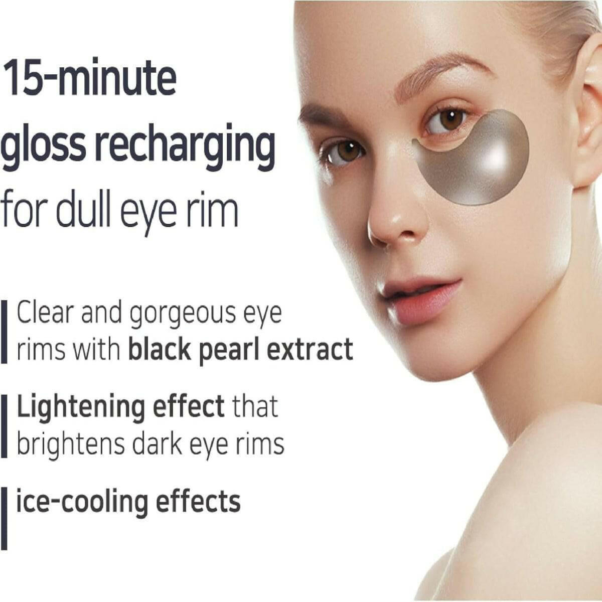 PETITFEE Black Pearl & Gold Hydrogel Eye Patch 60pcs - bellubeauty