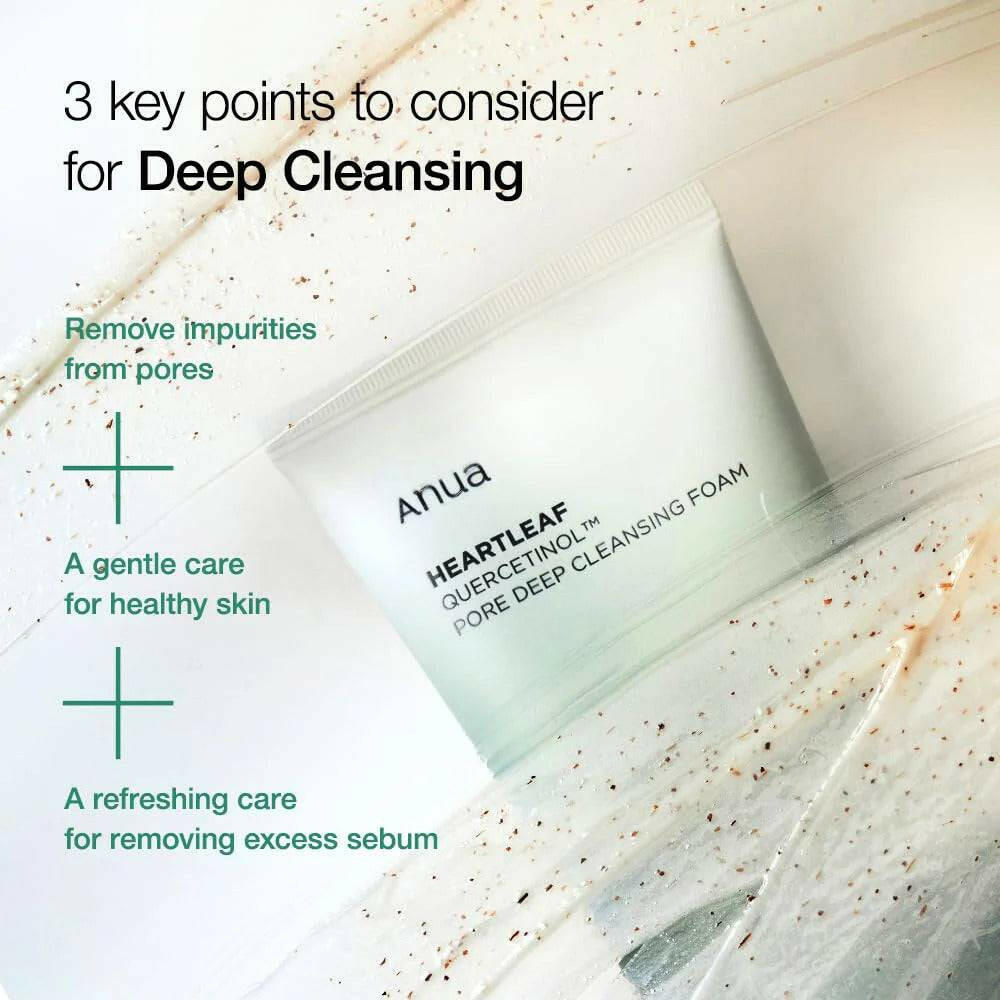 ANUA Heartleaf Quercetinol Pore Deep Cleansing Foam 150ml - bellubeauty
