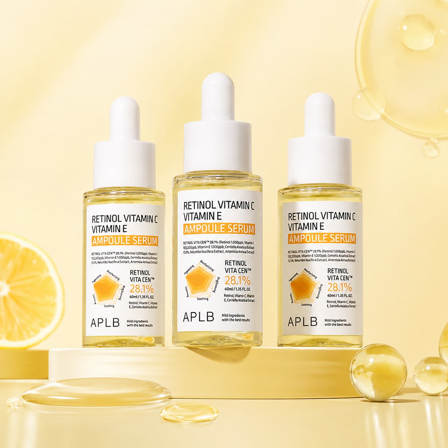 APLB Retinol Vitamin C Vitamin E Ampoule Serum 40ml - BelluBeauty
