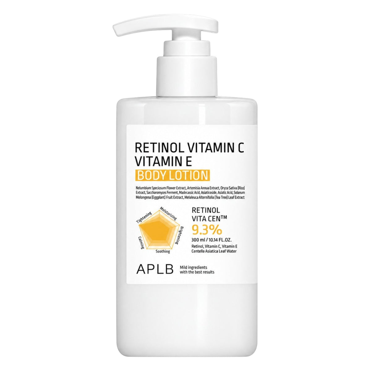 APLB Retinol Vitamin C Vitamin E Body Lotion 300ml - BelluBeauty