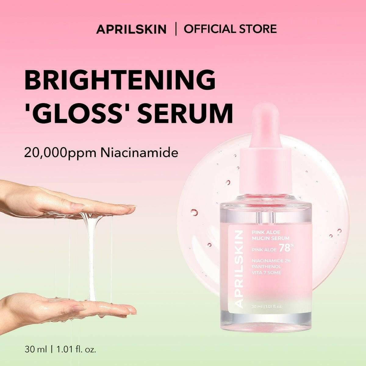 APRILSKIN Pink Aloe Mucin Serum 30ml - bellubeauty