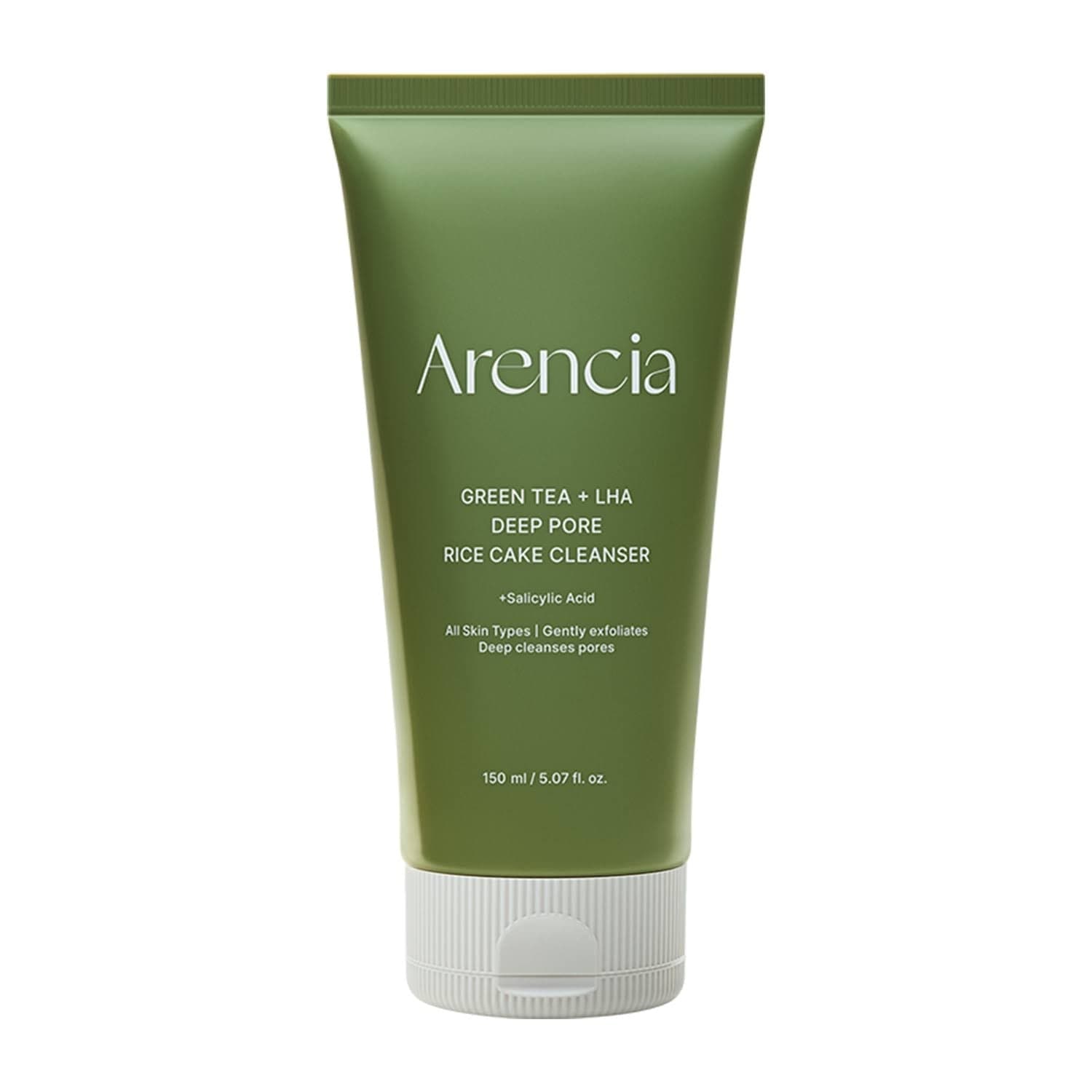 ARENCIA Green Tea + LHA Deep Pore Rice Cake Cleanser 150ml - bellubeauty