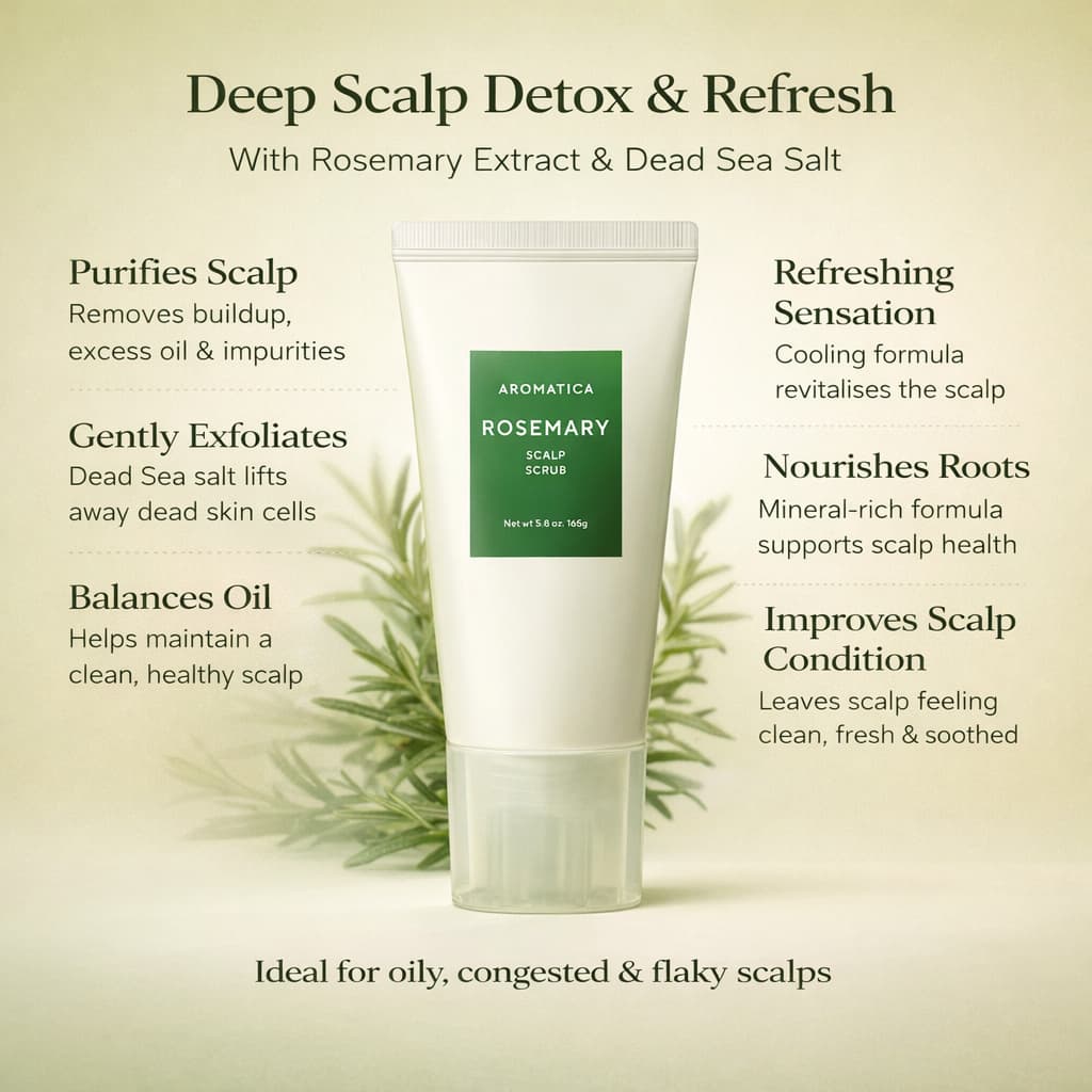 AROMATICA Rosemary Scalp Scrub 165g - BelluBeauty