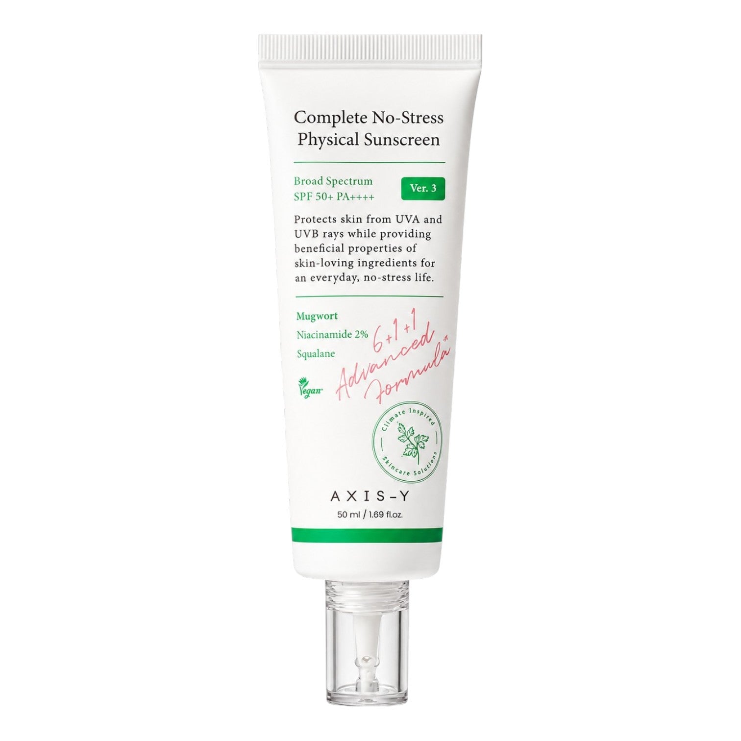 AXIS-Y Complete No-Stress Physical Sunscreen 50ml SPF50+ - BelluBeauty