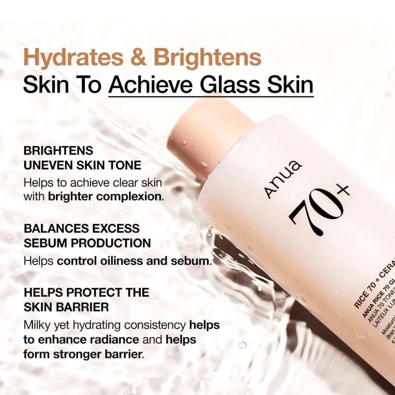 ANUA Rice 70 Glow Milky Toner 250ml - BelluBeauty