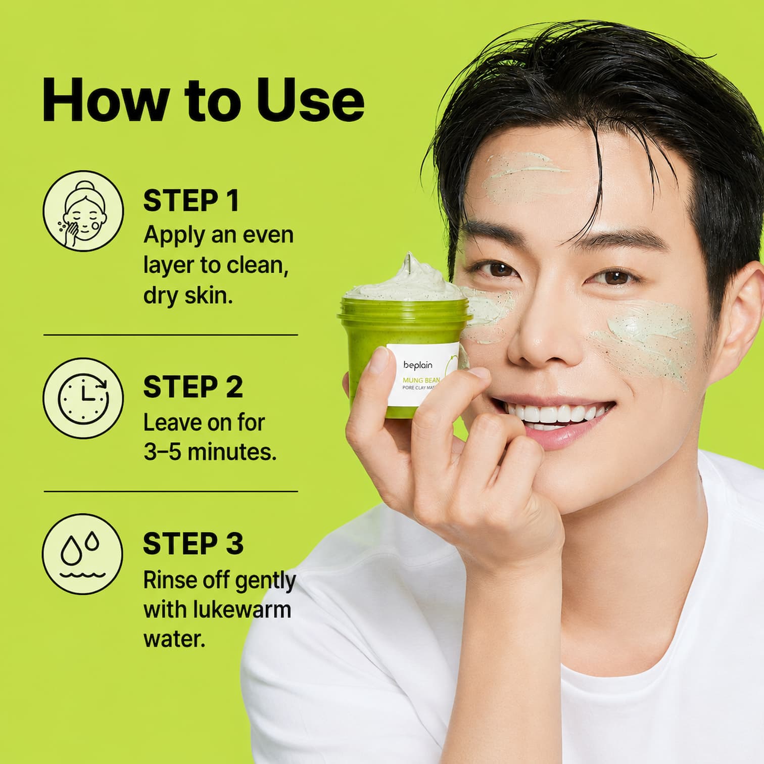 BEPLAIN Mung Bean Pore Clay Mask 120ml - BelluBeauty