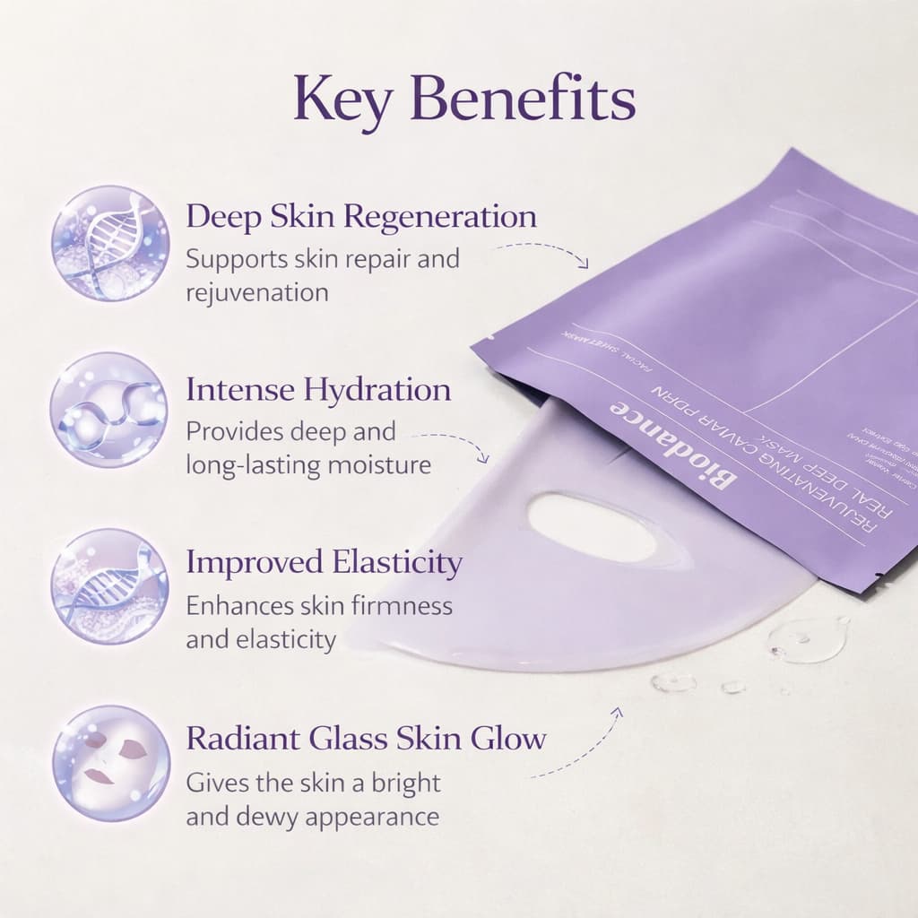 BIODANCE Rejuvenating Caviar PDRN Real Deep Mask 4pcs - BelluBeauty