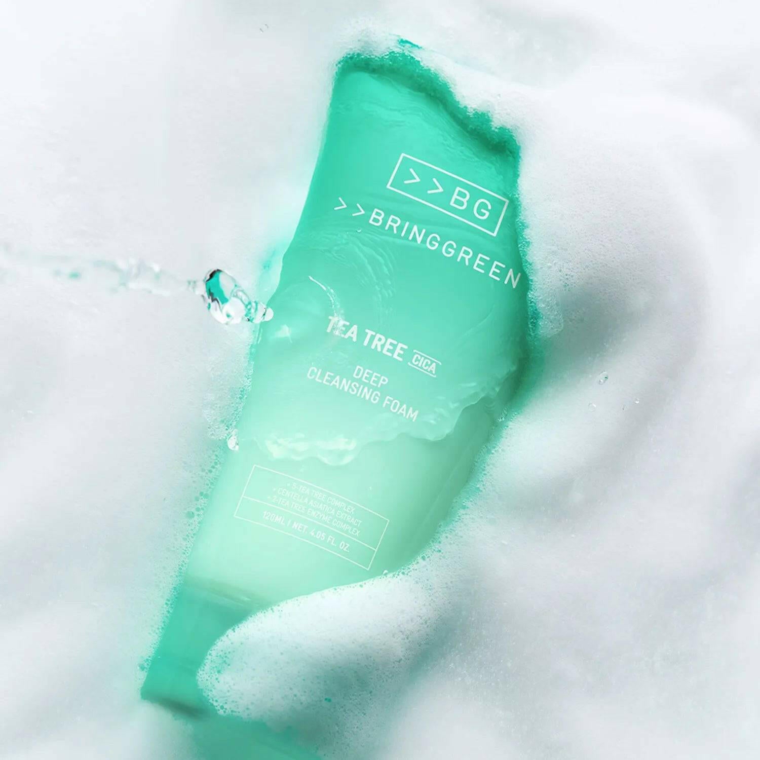 BRINGGREEN Tea Trica Cica Deep Cleansing Foam 120ml - bellubeauty