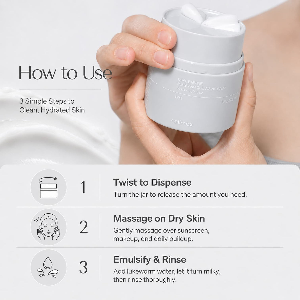 CELIMAX Dual Barrier Purifying Cleansing Balm 50ml - BelluBeauty