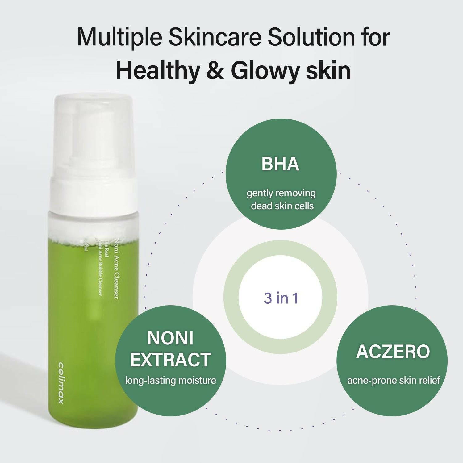 CELIMAX The Real Noni Acne Bubble Cleanser 155ml - bellubeauty