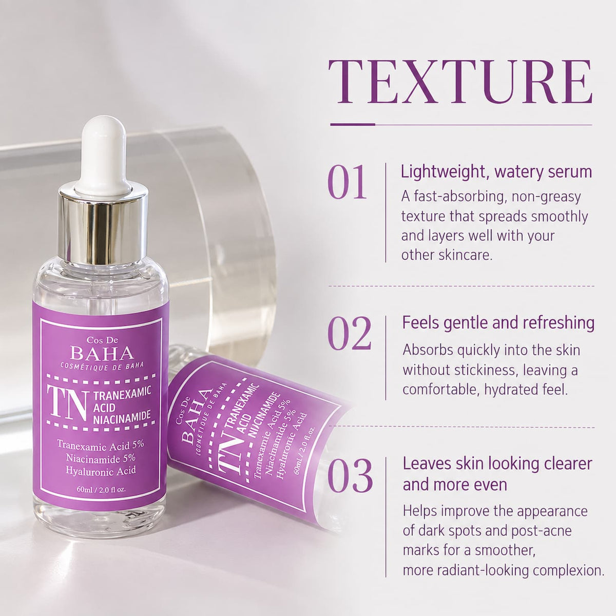 COS DE BAHA TN Tranexamic Niacinamide Serum 60ml - BelluBeauty