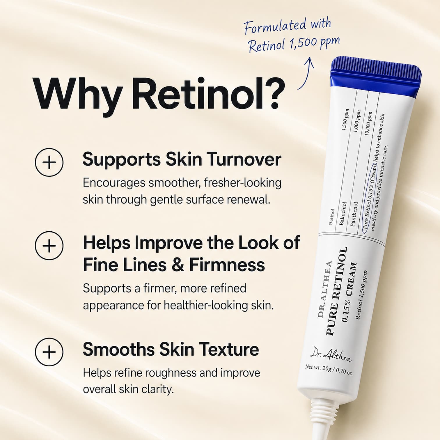 DR. ALTHEA Pure Retinol 0.15% Cream 20g - BelluBeauty