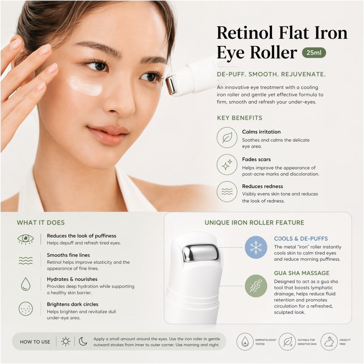 DR. ALTHEA Retinol Flat Iron Eye Roller 25ml - BelluBeauty