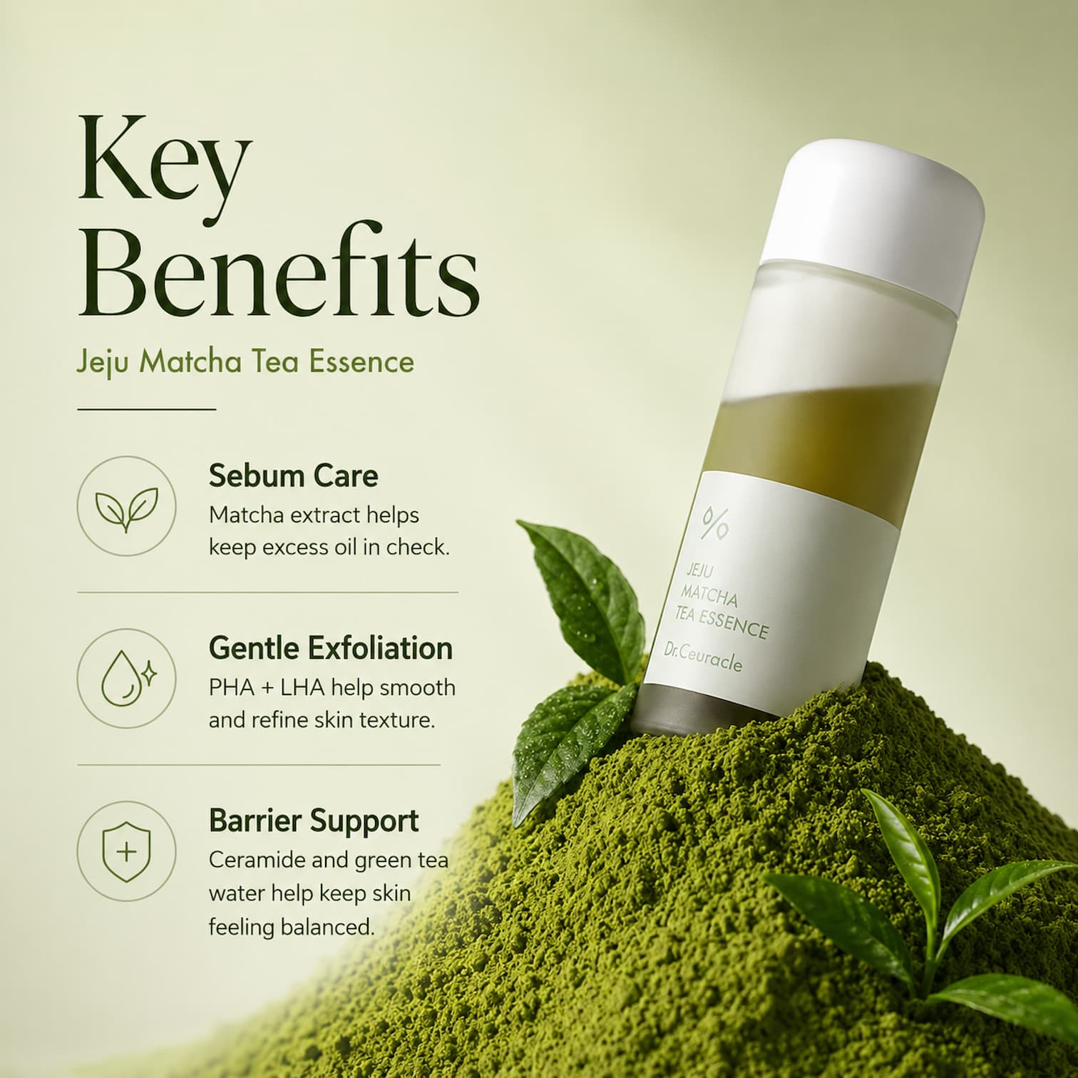 DR.CEURACLE Jeju Matcha Tea Essence 150ml - BelluBeauty