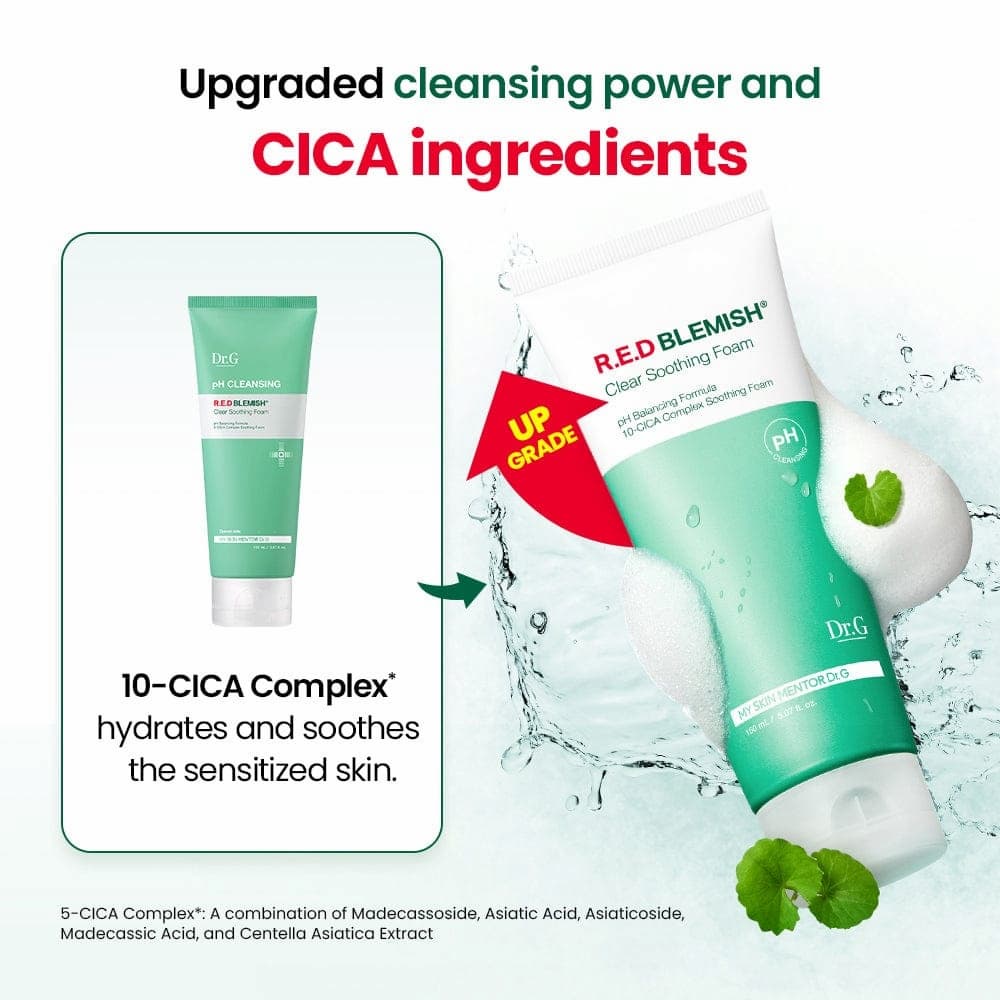 DR.G R.E.D Blemish Clear Soothing PH Cleansing Foam 150ml - bellubeauty