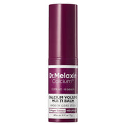 Dr. Melaxin Calcium volume multi balm packaging, a dark purple cylindrical tube with a white and silver label, shown on a plain white background.