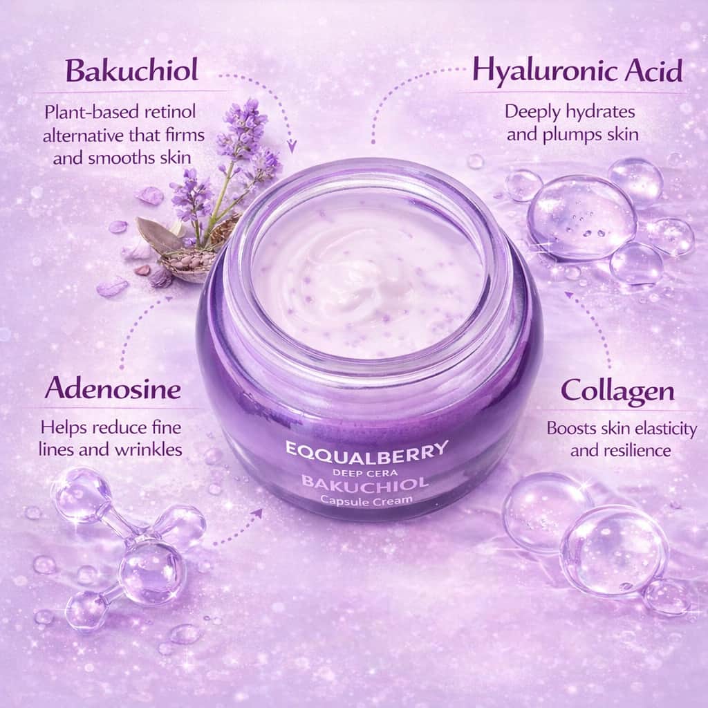 EQQUALBERRY Bakuchiol Plumping Capsule Cream 50ml - BelluBeauty