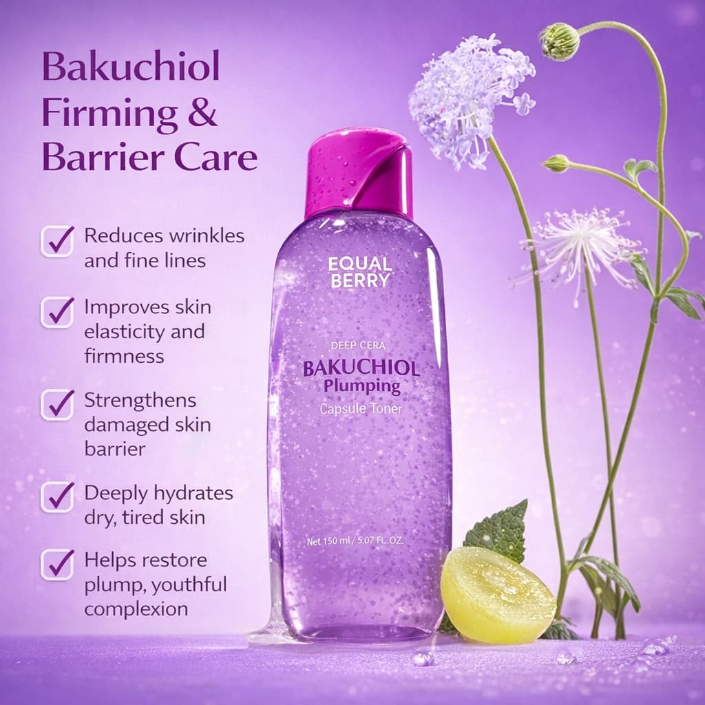 EQQUALBERRY Bakuchiol Plumping Capsule Toner 150ml - BelluBeauty
