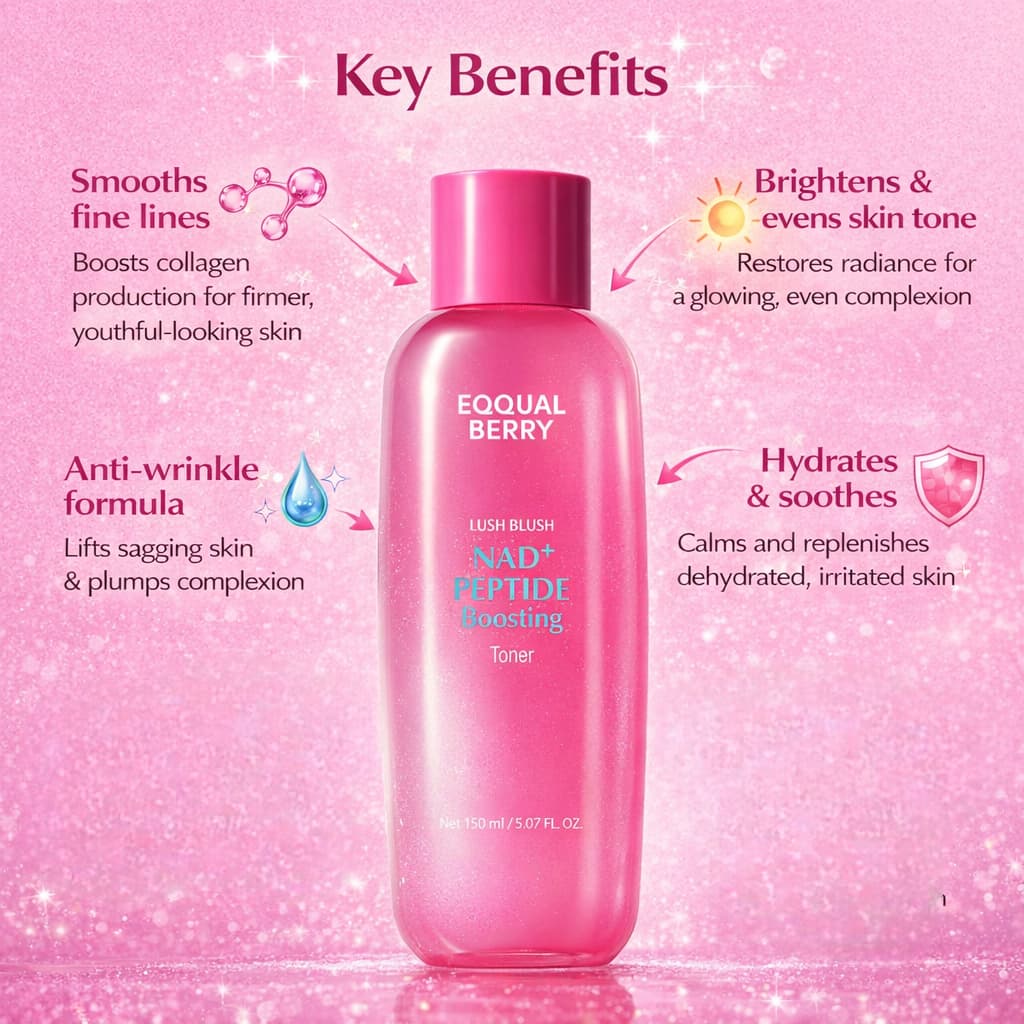 EQQUALBERRY NAD+ Peptide Boosting Toner 150ml - BelluBeauty