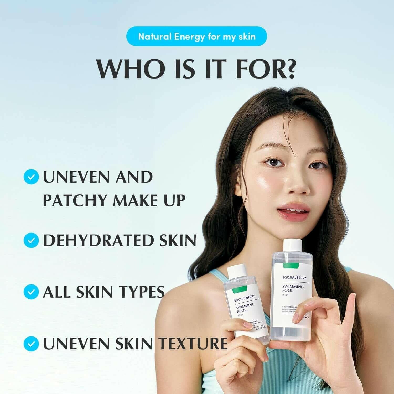 EQQUALBERRY Swimming Pool Daily Facial Toner 300ml - bellubeauty