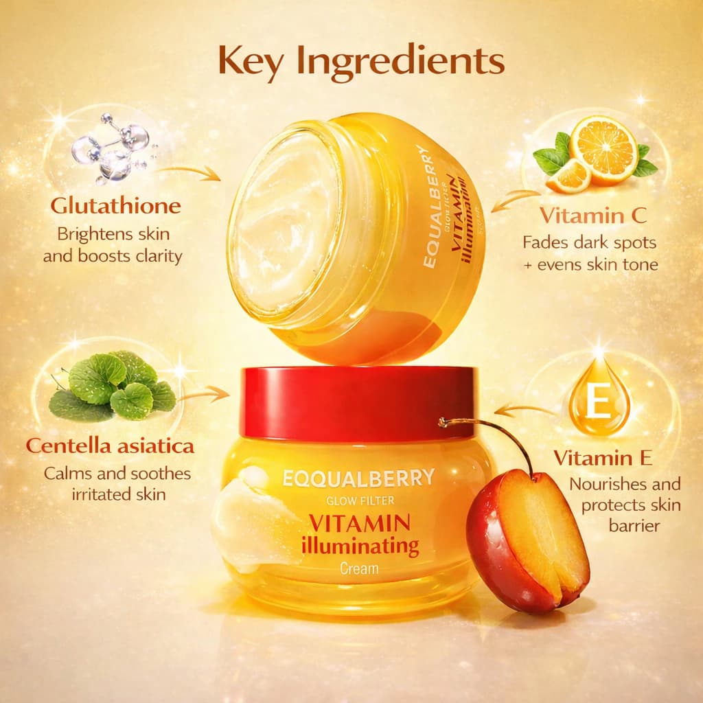 EQQUALBERRY Vitamin Illuminating Cream 50ml - BelluBeauty