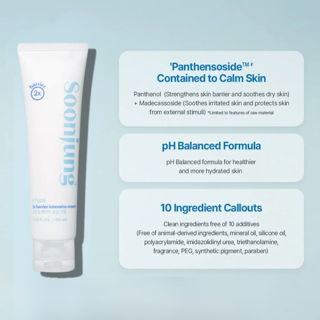 ETUDE Soonjung 2x Barrier Intensive Cream 60ml - BelluBeauty