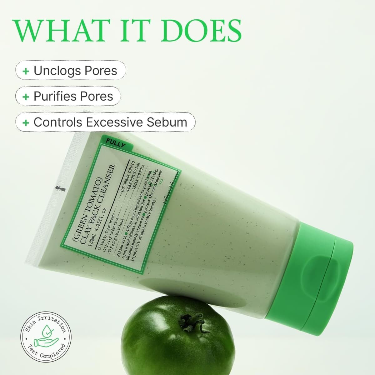 FULLY Green Tomato Clay Pack Cleanser 120ml - bellubeauty