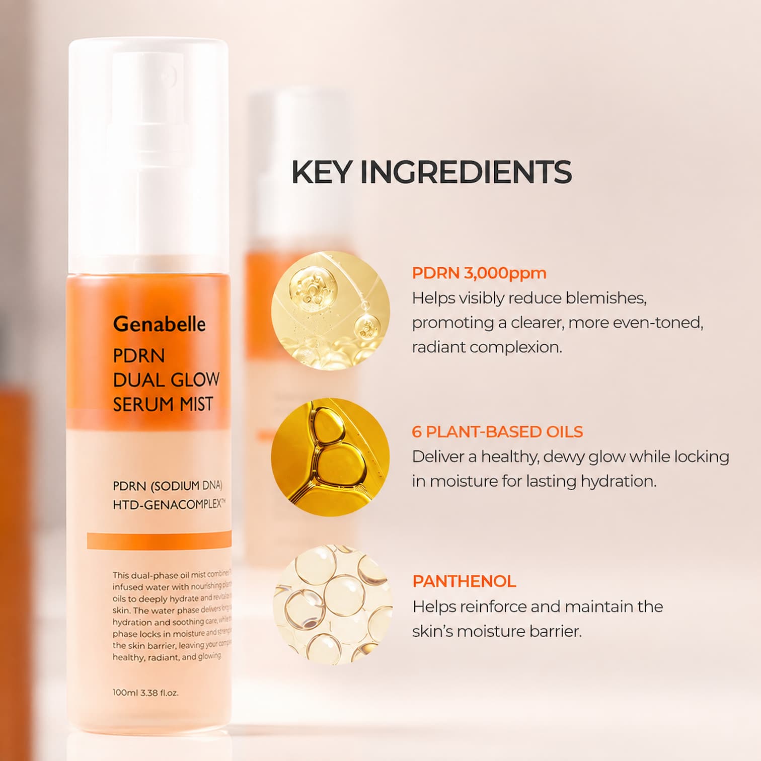 GENABELLE PDRN Dual Glow Serum Mist 100ml - BelluBeauty