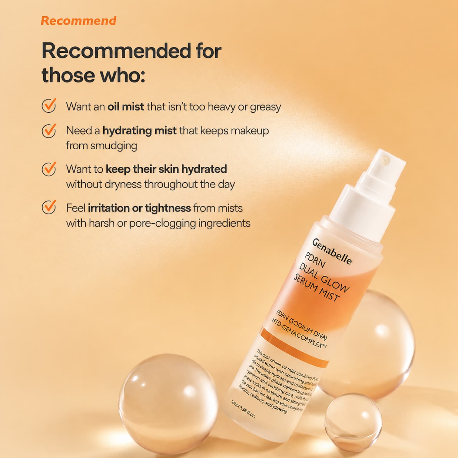 GENABELLE PDRN Dual Glow Serum Mist 100ml - BelluBeauty