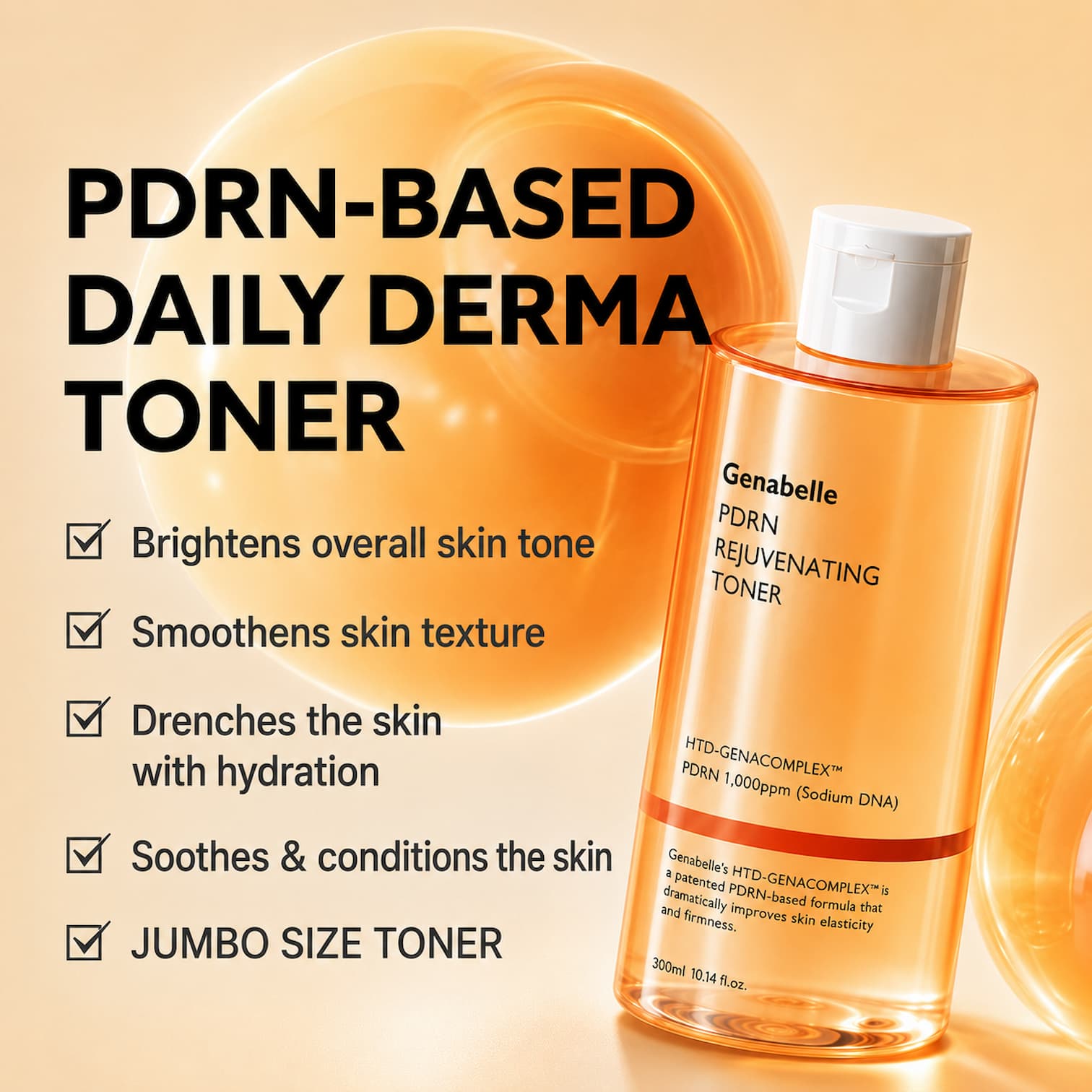 GENABELLE PDRN Rejuvenating Toner 300ml - BelluBeauty