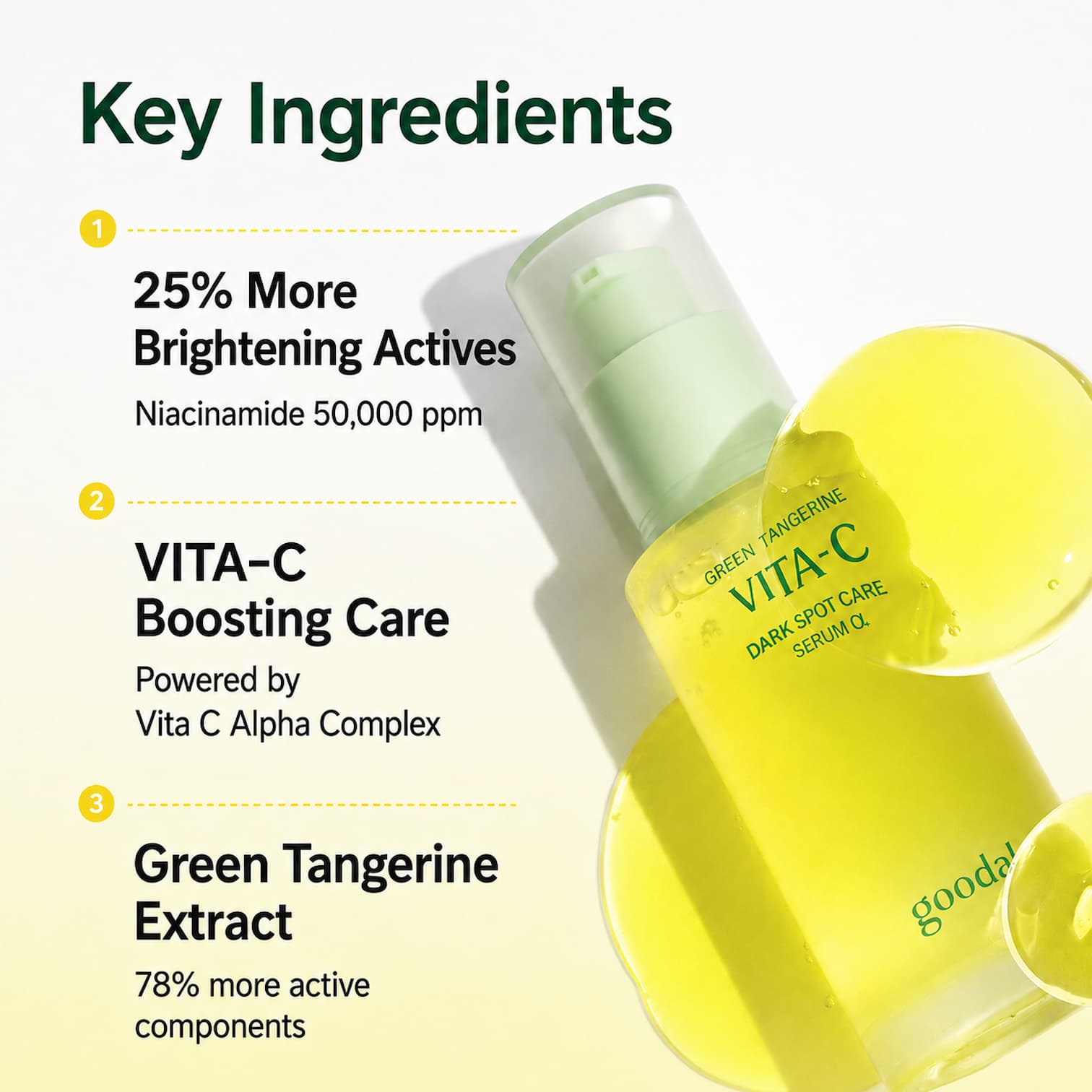 GOODAL Green Tangerine Vita C Dark Spot Care Serum 40ml - BelluBeauty