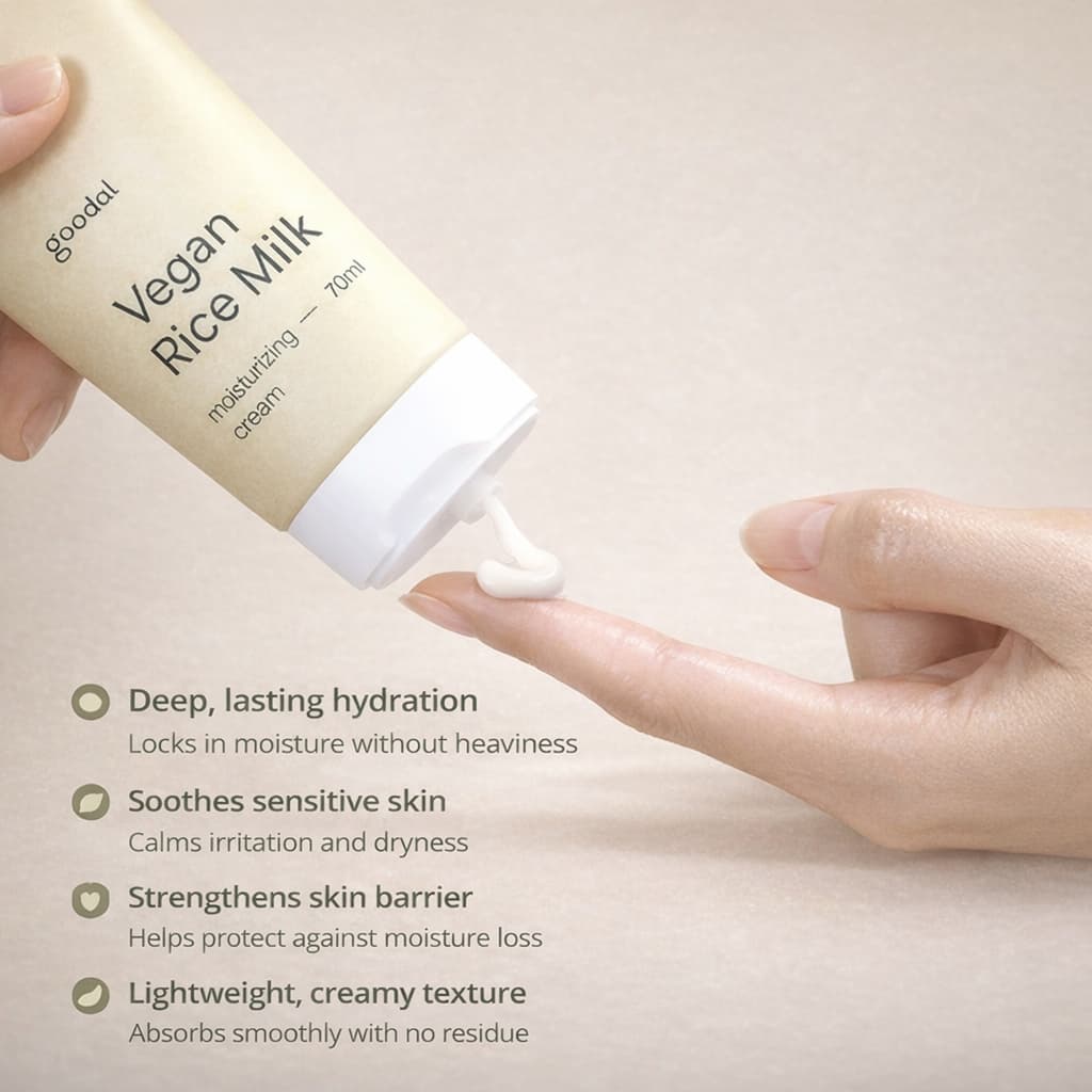 GOODAL Vegan Rice Milk Moisturizing Cream 70ml - BelluBeauty