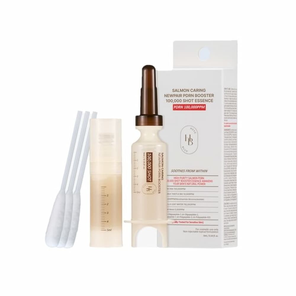 HEVEBLUE Salmon Caring Newpair PDRN Booster 100,000 Shot Essence - BelluBeauty