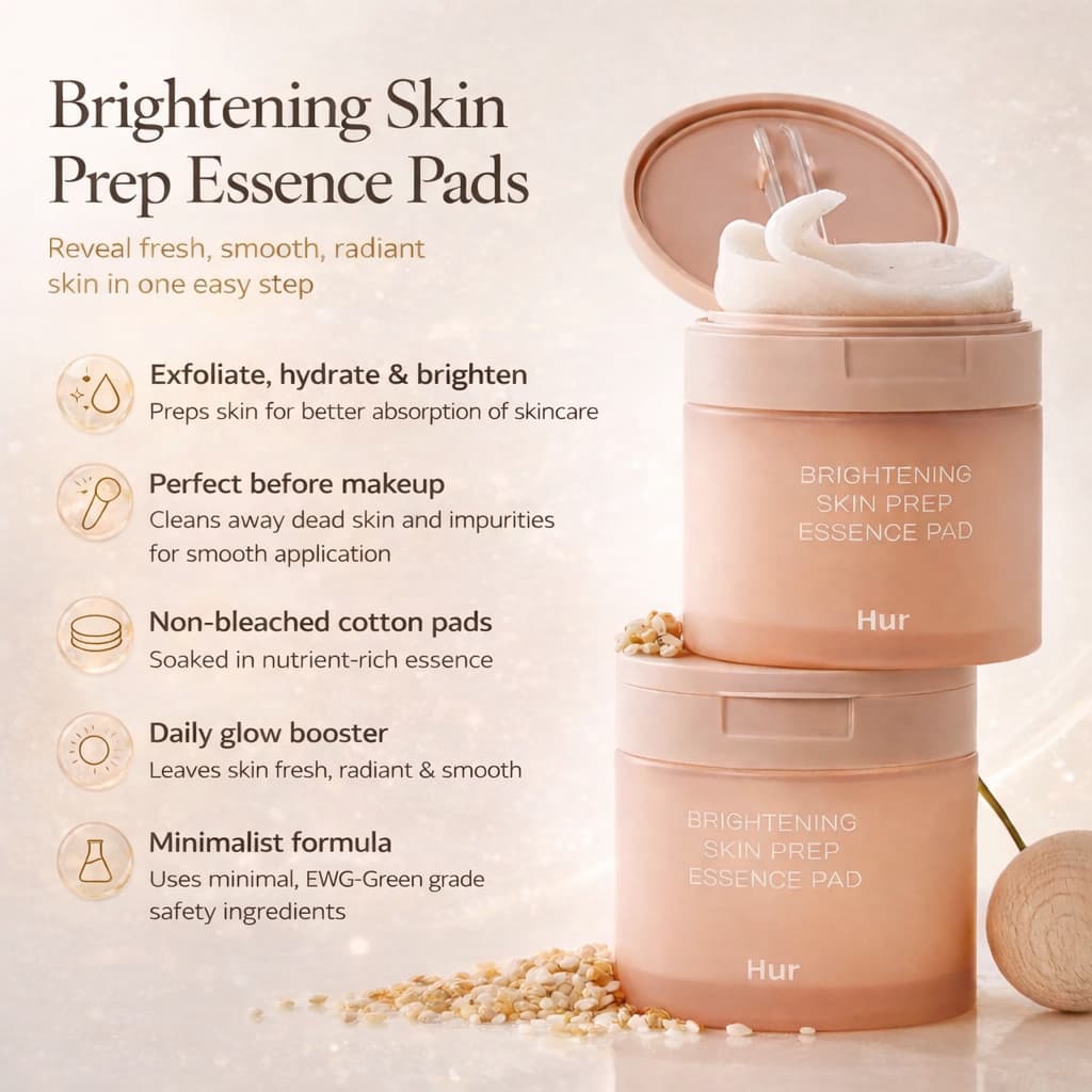 HOUSE OF HUR Brightening Skin Prep Essence Pad 70pcs - BelluBeauty