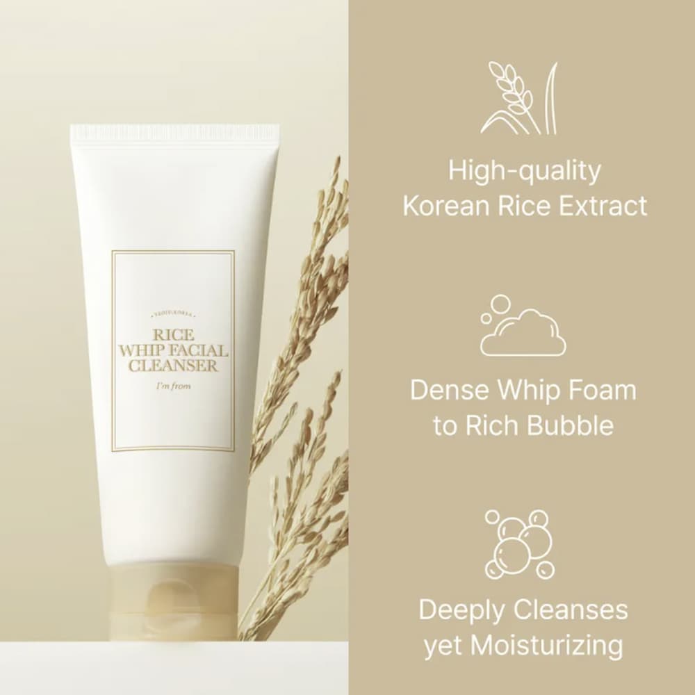 I'M FROM Rice Whip Facial Cleanser 150ml - BelluBeauty