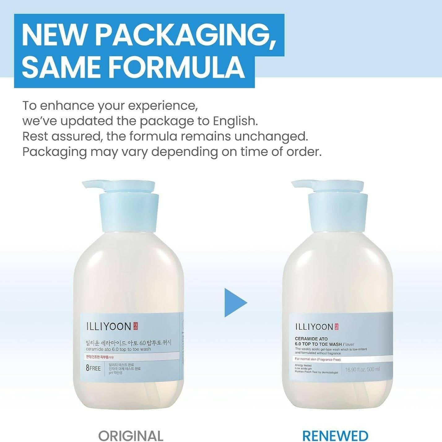 ILLIYOON Ceramide Ato 6.0 Top To Toe Wash 500ml - bellubeauty