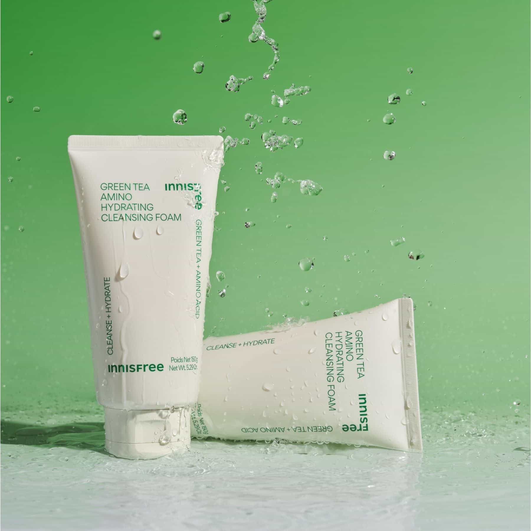 INNISFREE Green Tea Amino Hydrating Cleansing Foam 150g - bellubeauty