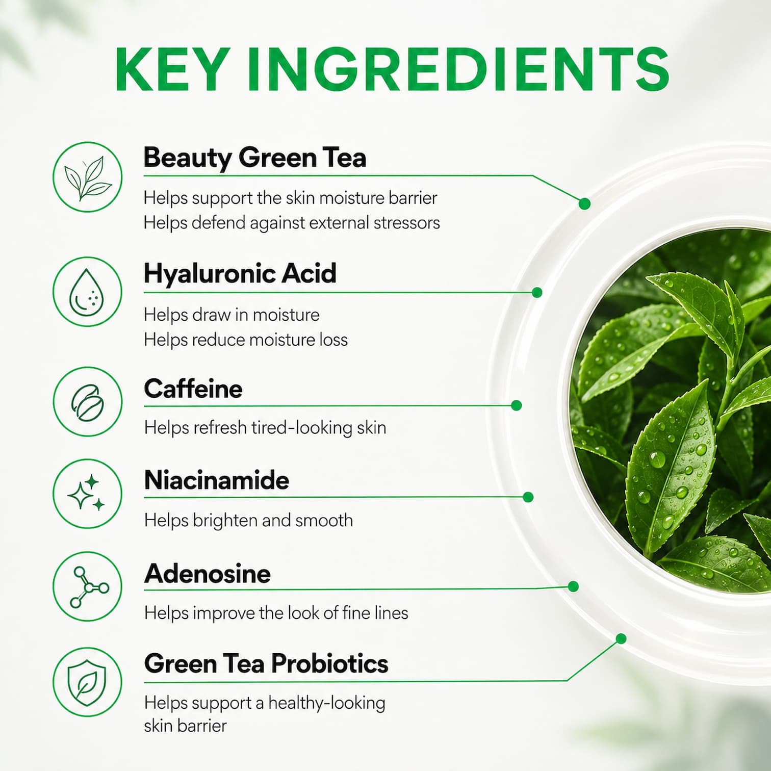 INNISFREE Green Tea Hyaluronic Glow Eye & Face Ball 10ml - BelluBeauty