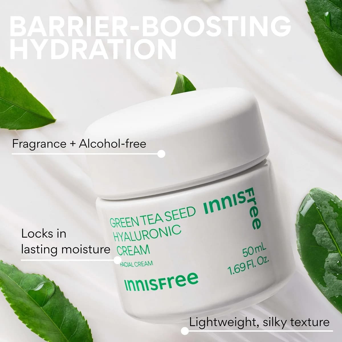 INNISFREE Green Tea Seed Hyaluronic Cream 50ml - bellubeauty