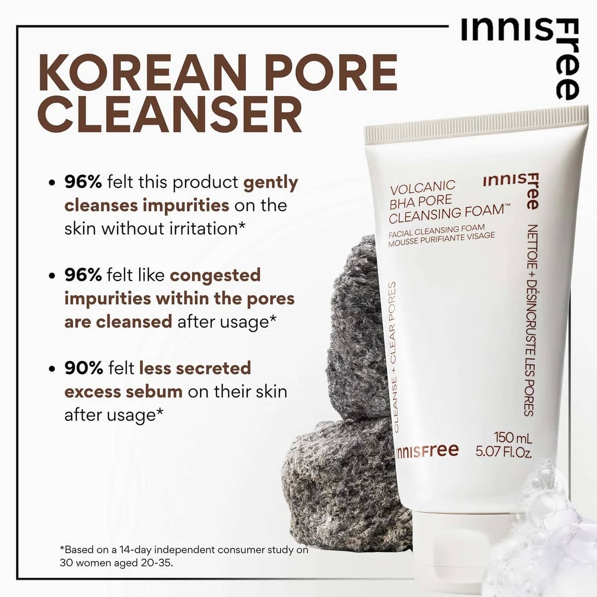INNISFREE Volcanic BHA Pore Cleansing Foam 150g - BelluBeauty
